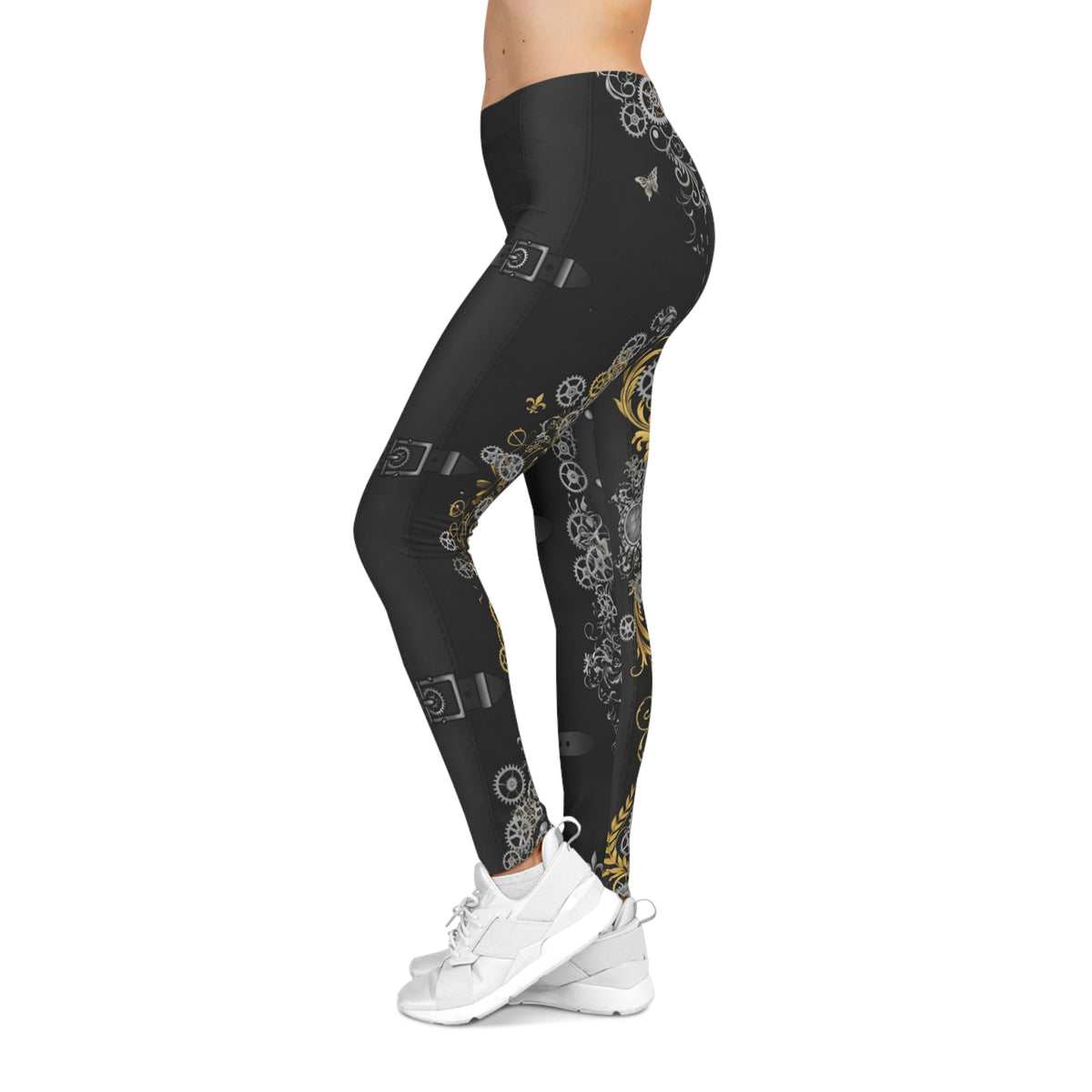 Steampunk Gear Print Leggings — Women’s Gothic Leggings