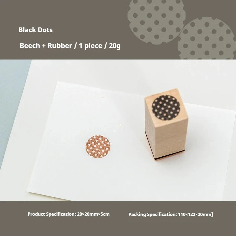 Journal GO Geometric Aesthetic Wooden Stamp Vintage Dot Gird Landscape Creative DIY Junk Journal Material Collage Stationery