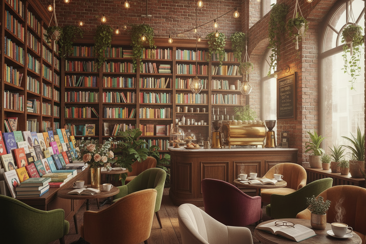 Bookshop Café with Foliage