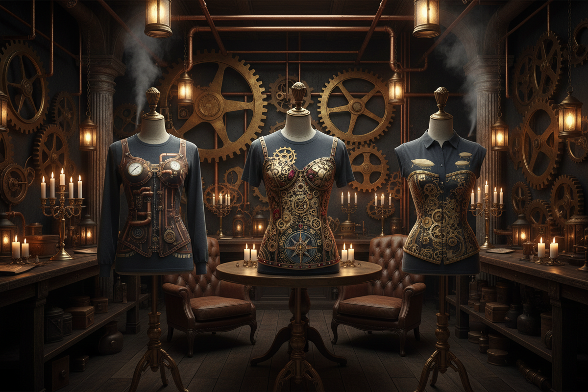Steampunk Corset Couture T-Shirts