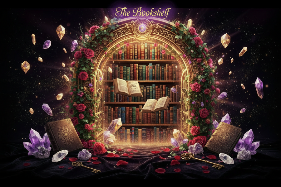 The Bookshelf — enchanted golden arch bookshelf in Darlings Wonderland style