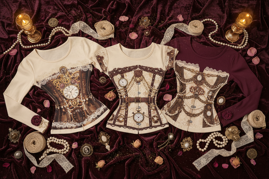 Victorian Corset Print T-Shirts