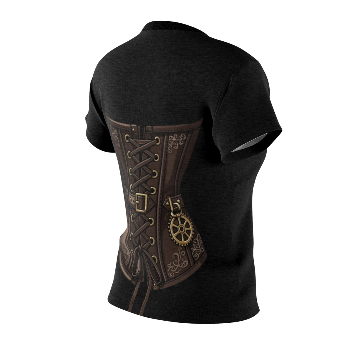 Steampunk Corset Graphic Tee — Women's Cut & Sew Shirt