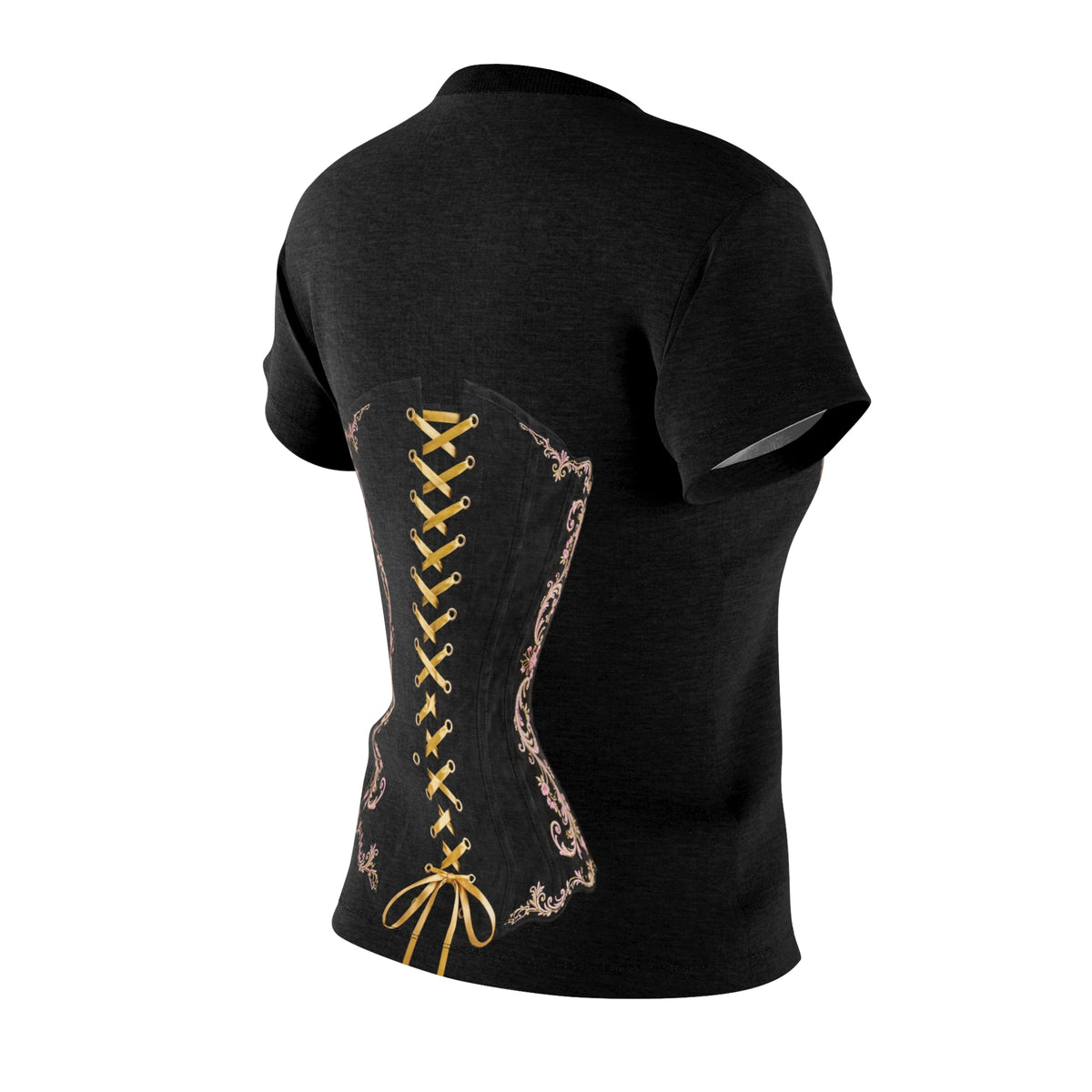 Wonderland Royale™ Elegant Velvet Gold & Pink Victorian Motif Corset Couture