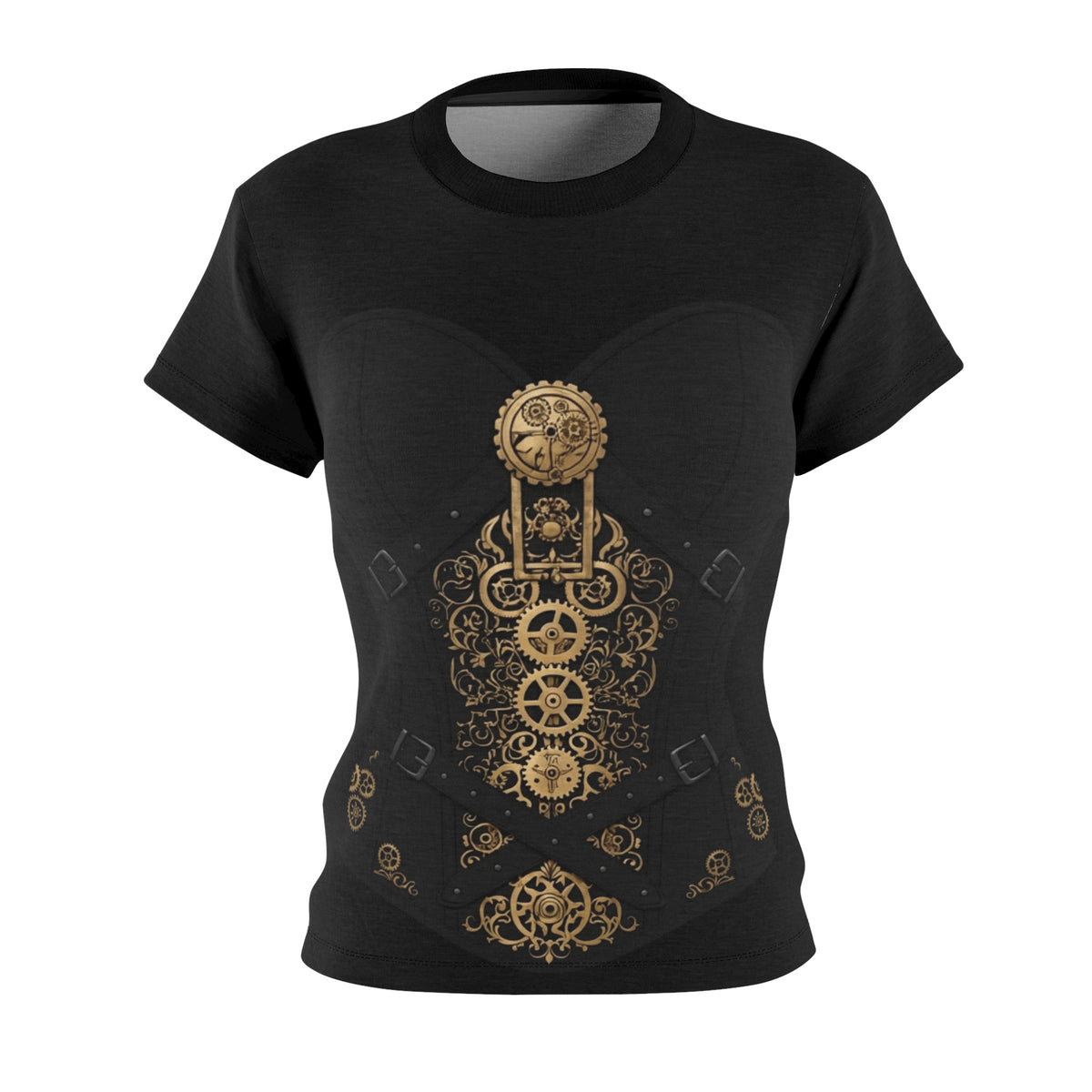 Steampunk Gear Black  - Gold Mechanical Corset Gothic
