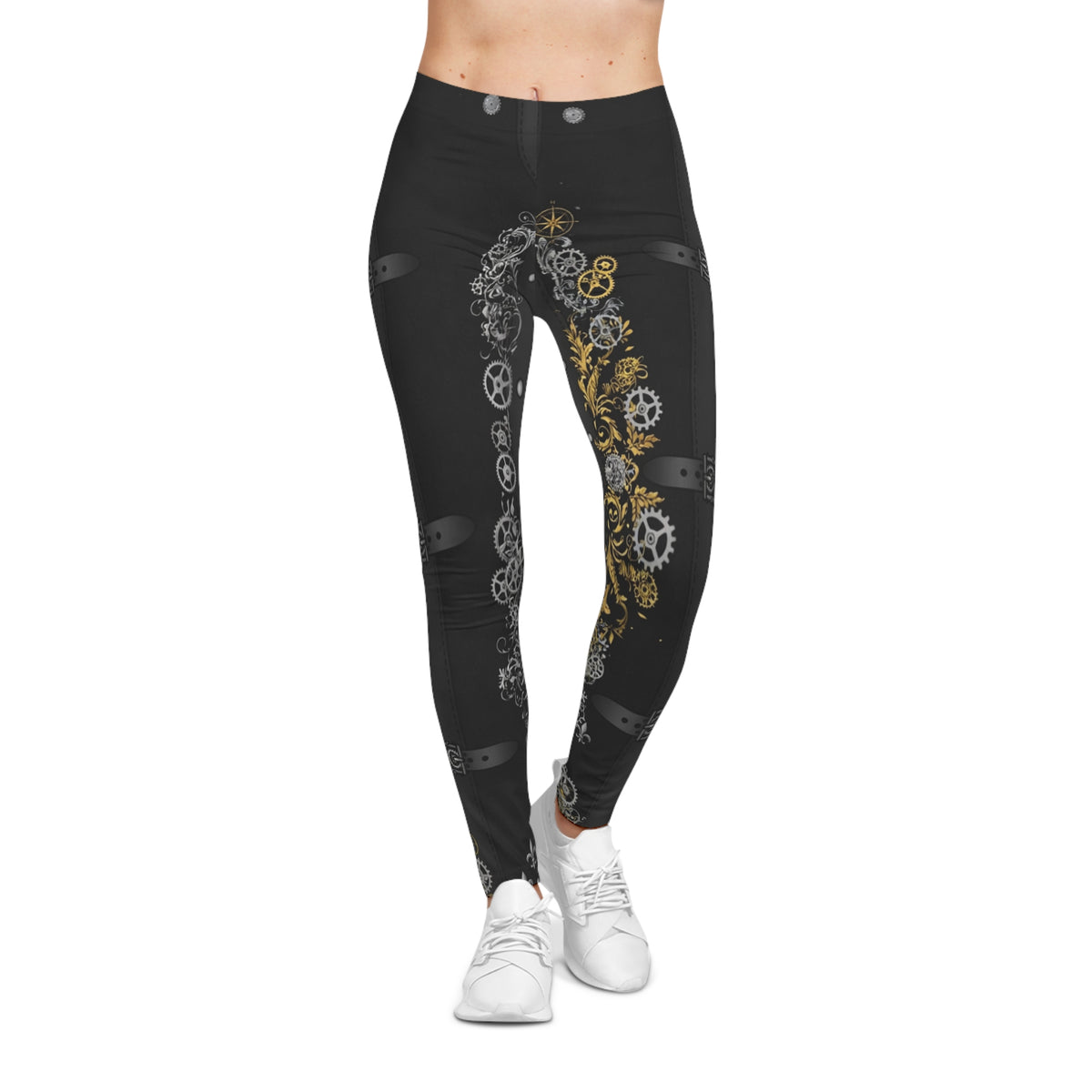 Steampunk Gear Print Leggings — Women’s Gothic  Leggings