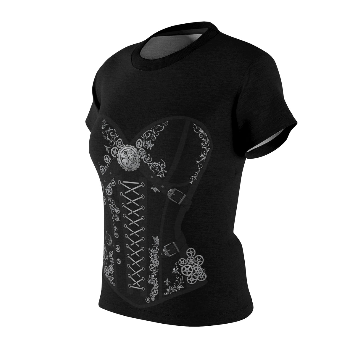 Steampunk Clockwork Couture Lace-Up Corset T-Shirt