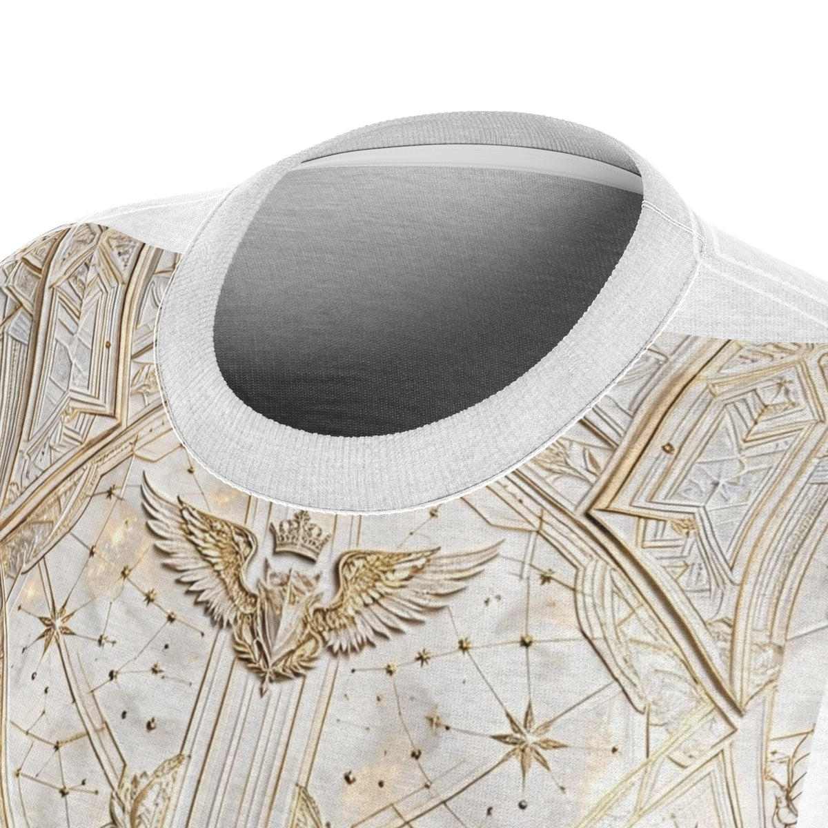 Divine Cadet Celestial Gold Futuristic Corset Print Tee