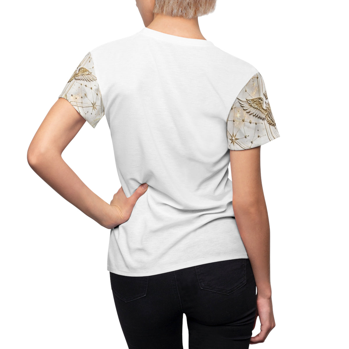 Divine Cadet Celestial Gold Futuristic Corset Print Tee