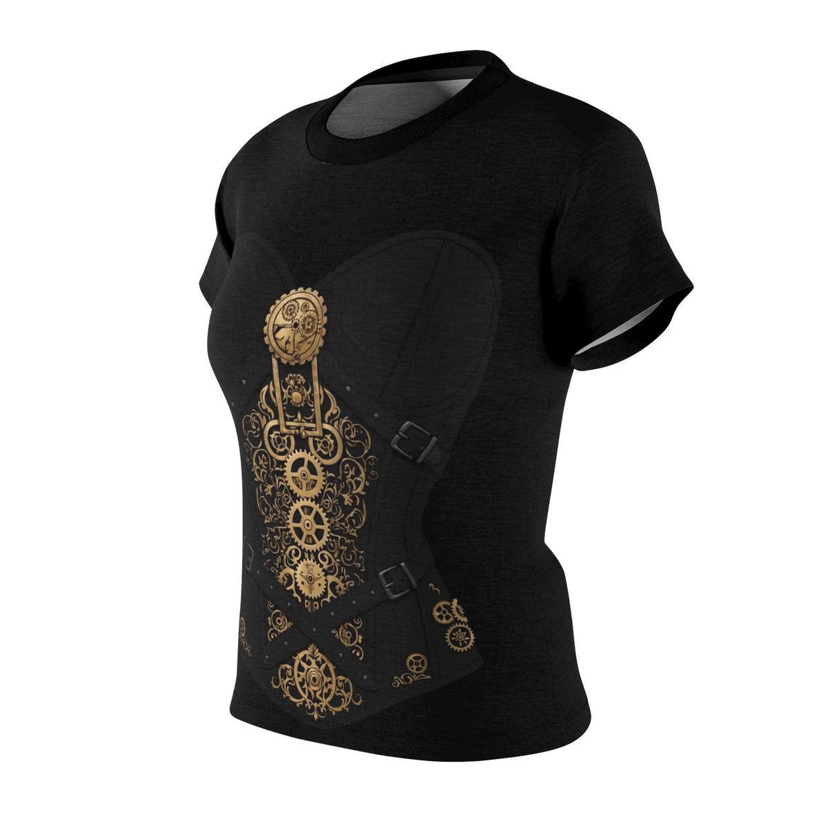 Steampunk Gear Black  - Gold Mechanical Corset Gothic