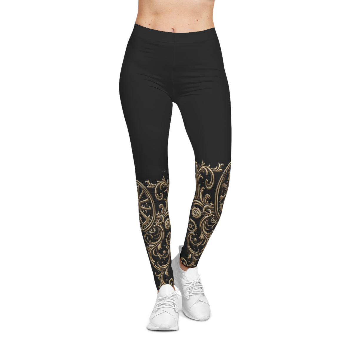 Steampunk Gear & Leather Strap Leggings —  Gothic Cosplay