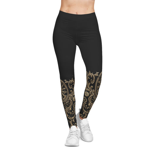 Steampunk Gear & Leather Strap Leggings —  Gothic Cosplay