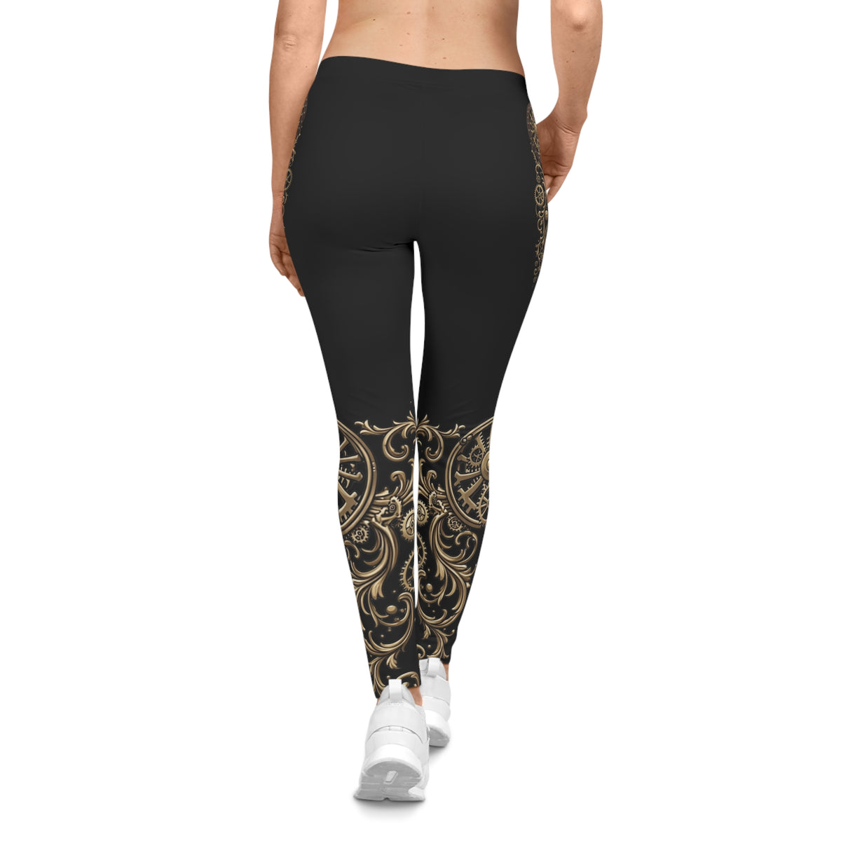 Steampunk Gear & Leather Strap Leggings —  Gothic Cosplay