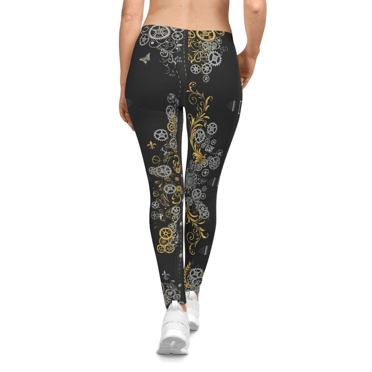 Steampunk Gear Print Leggings — Women’s Gothic  Leggings