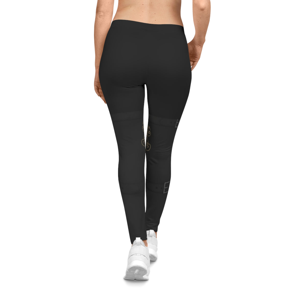 Mystic Gold Mandala Leggings — Women's Black Patterned Yoga Leggings
