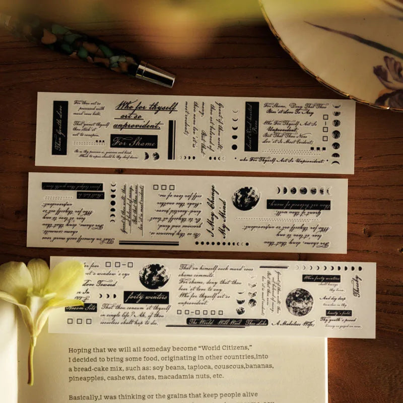 Vintage Sonnet Poem Rub-On Stickers — Junk Journal Supplies