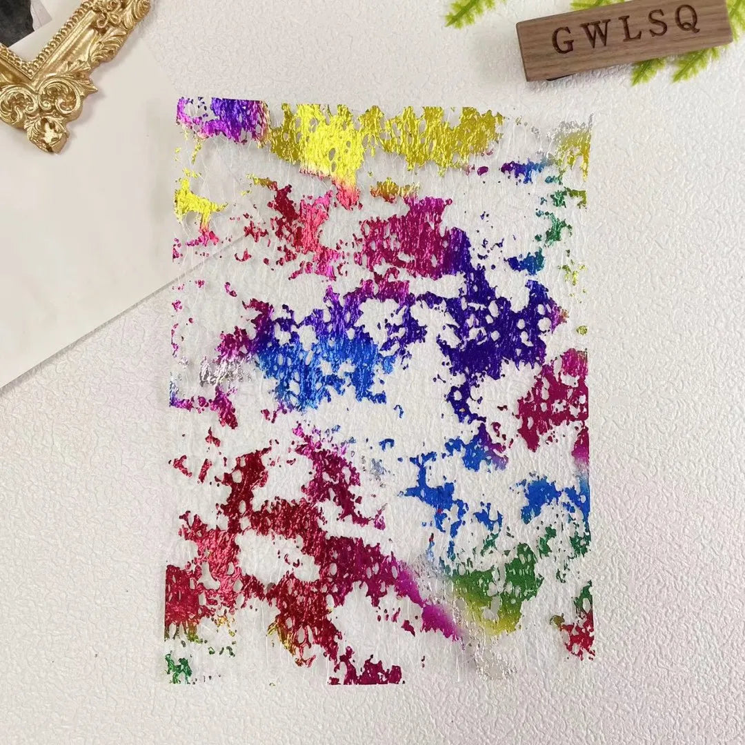 10Pcs Color Gold Foil Lace Gauze Art Paper Scrapbooking Decorate DIY Junk Journal Planner Collage Background Paper Material