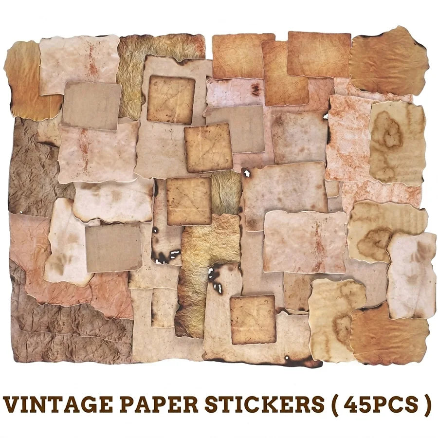 445Pcs Vintage Junk Journal Kit Scrapbooking Paper Ephemera Pack Aesthetic Journal Supplies Retro Sticker Floral Decoupage Craft