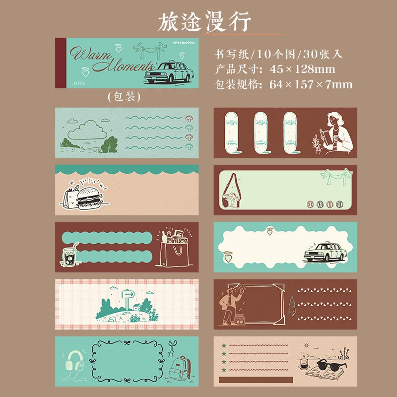 Journal GO 30pages Collage Junk Journal diy Sticker Warm Moments Stickers for Scrapbook Planner Card diy Material Papers
