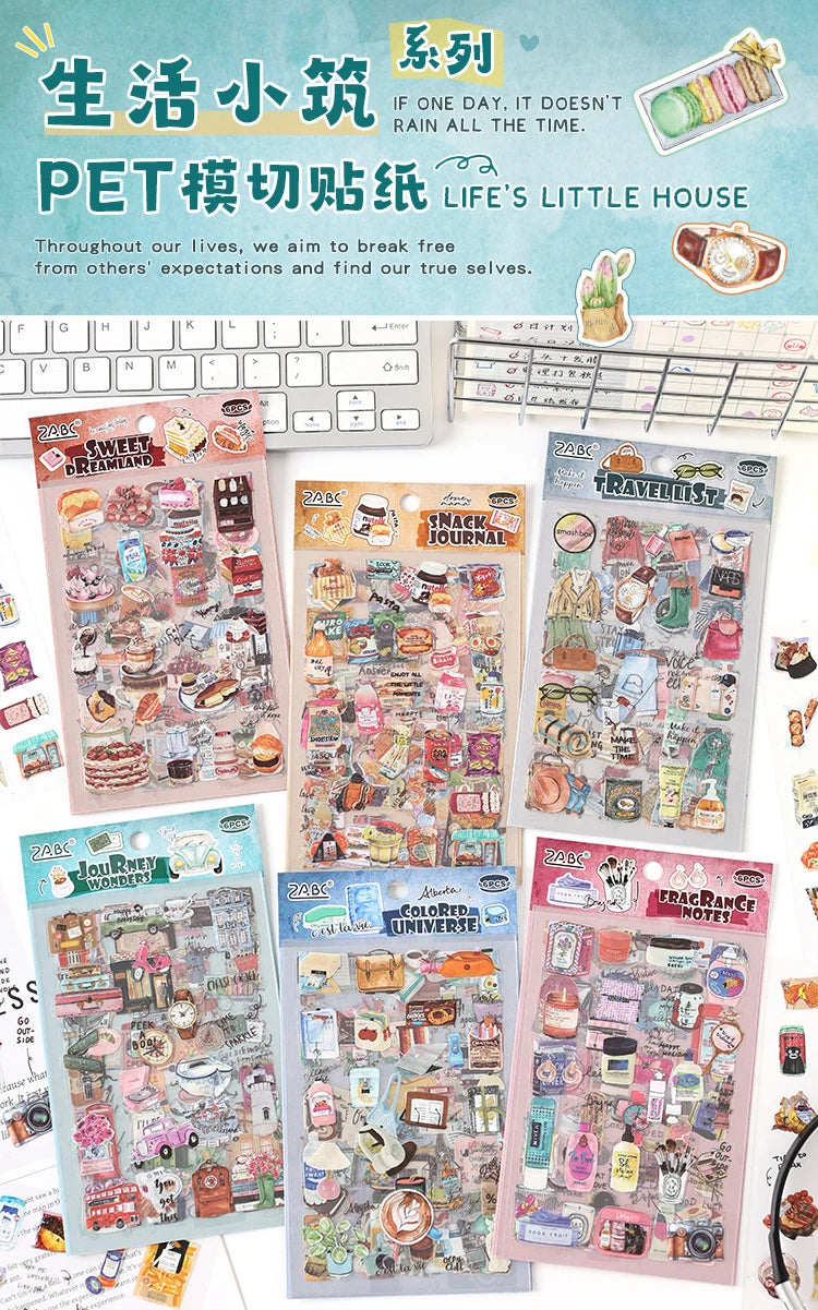 6/36 Sheets Cute Magazine Scrapbooking Stickers Book DIY Junk Journal Material Decoration Album Diary Stationery supplies