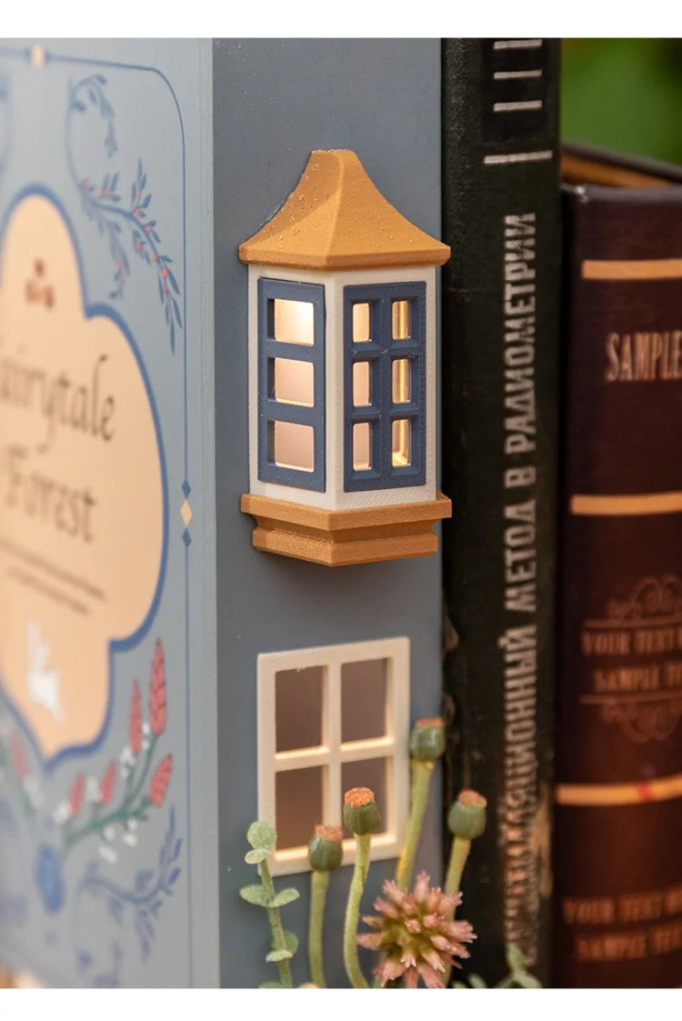 Fake Books Bookends With Led Light Book Holders Booknook Model Kit For Bookshelf Insert Miniature Ornament Decor Christmas Gifts