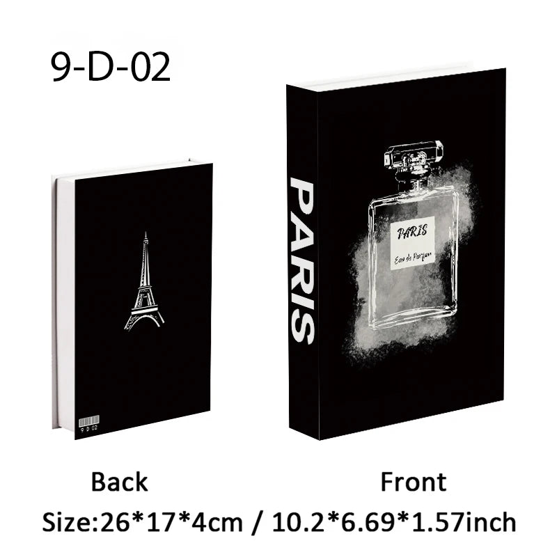 Perfume Luxury Fake Book Storage Box Interior Decoration Paris Decorative Books Design Ornament Coffee Table Shelf Home Decor
