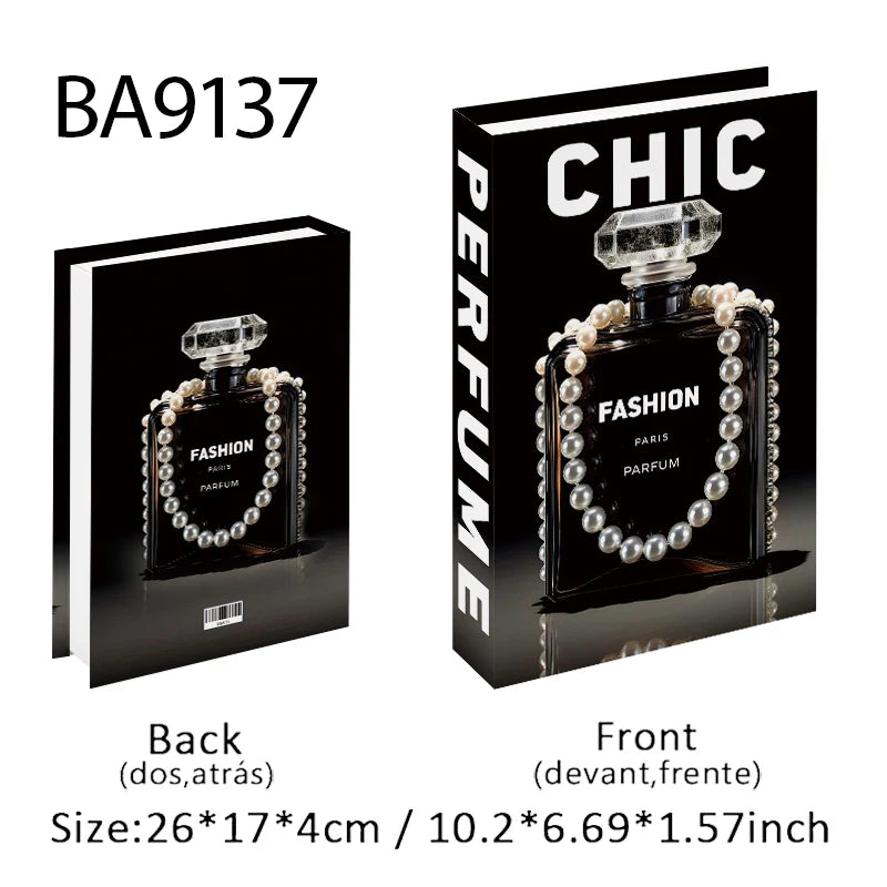 Perfume Luxury Fake Book Storage Box Interior Decoration Paris Decorative Books Design Ornament Coffee Table Shelf Home Decor