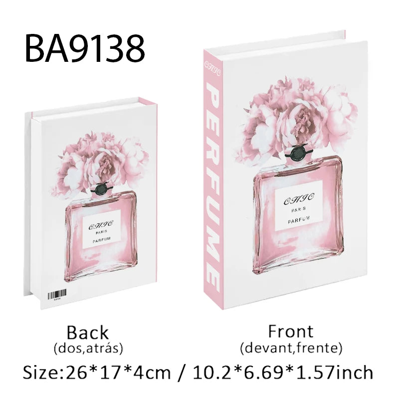 Perfume Luxury Fake Book Storage Box Interior Decoration Paris Decorative Books Design Ornament Coffee Table Shelf Home Decor