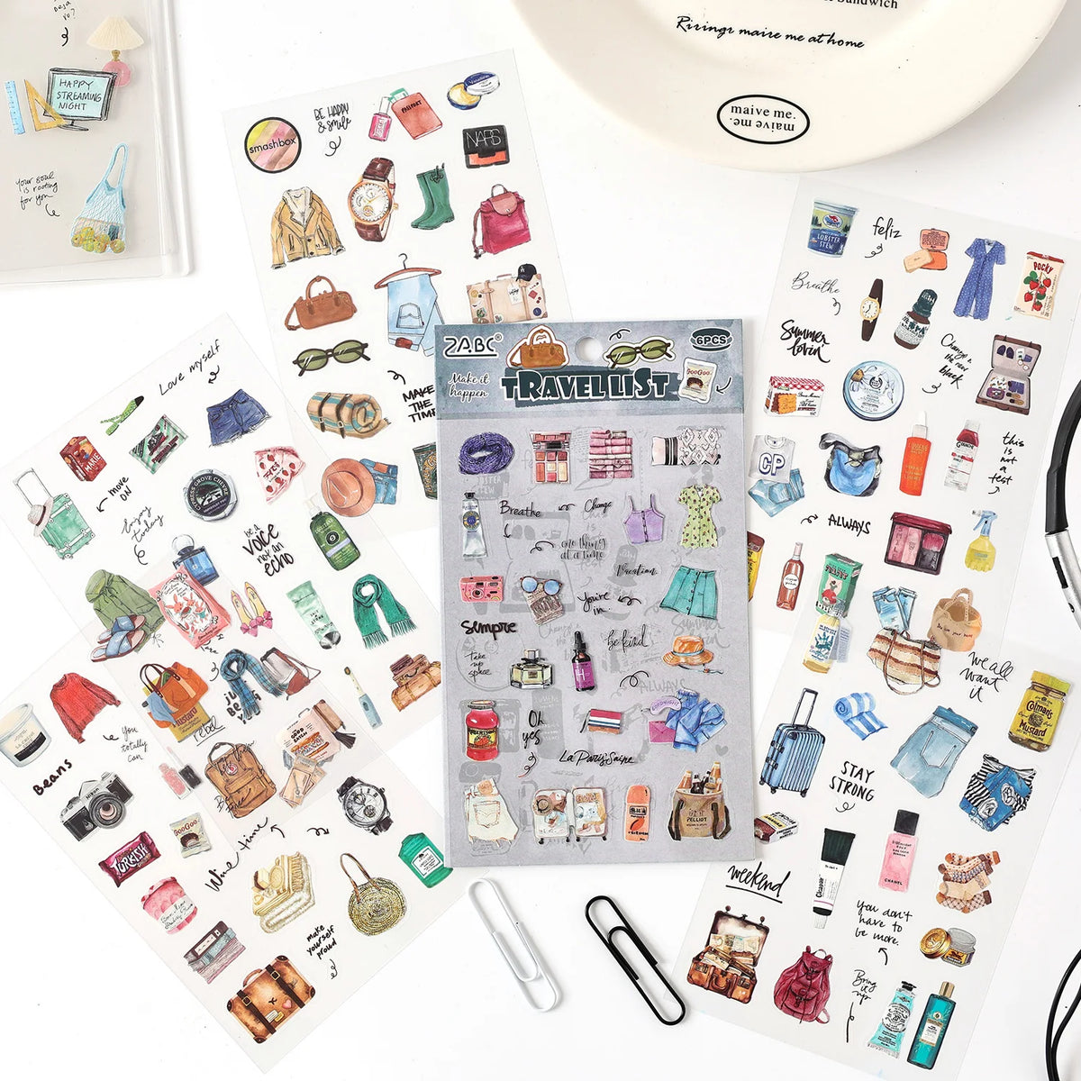 6/36 Sheets Cute Magazine Scrapbooking Stickers Book DIY Junk Journal Material Decoration Album Diary Stationery supplies