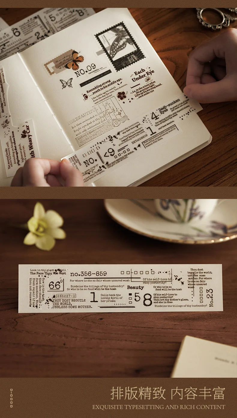 Vintage Sonnet Poem Rub-On Stickers — Junk Journal Supplies