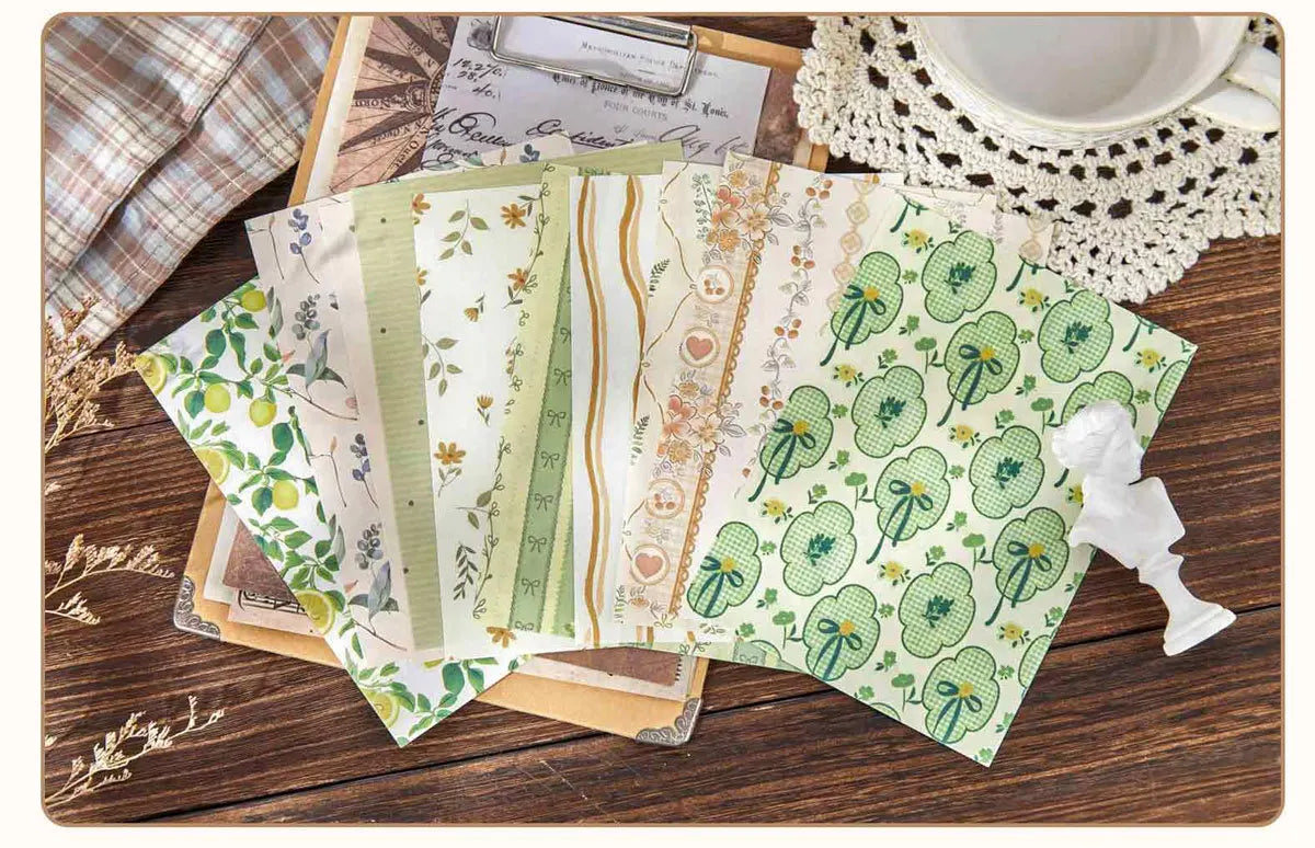 30 sheets Retro Simple Literary Style Background Paper, DIY Collage Base Material Paper for Journaling Scrapbooking