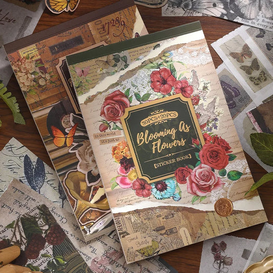 2 styles 50 pcs Vintage theme Collage stickers Scrapbooking Material handmade Diary Album  Junk Journal Supplies