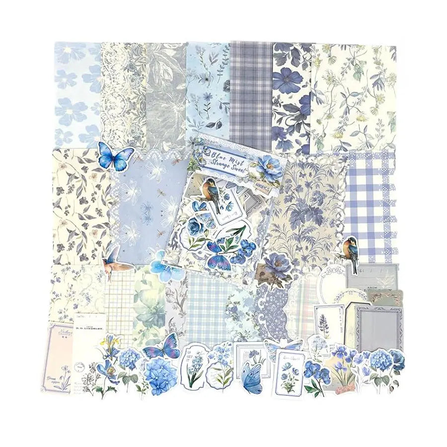Vintage Floral Scrapbook Paper Journaling Stickers Material Paper Junk Journal Supplies Bullet Retro Crafts Planner Collage Card