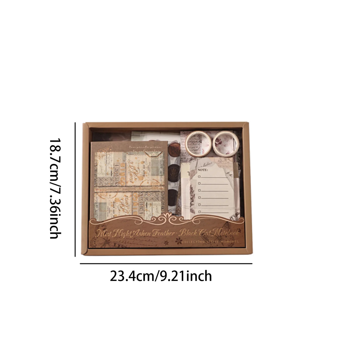 Vintage Journal Gift Box Set, Antique Paper + Washi Tape Combo for Junk Journal Scrapbooking