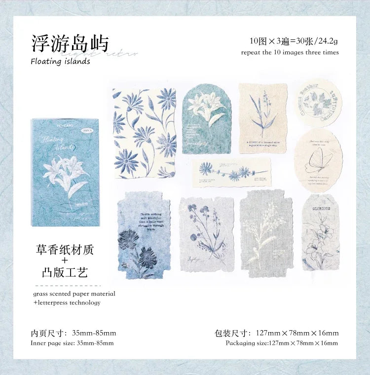 Journal GO 30pcs/box Vanilla Paper Stickers Creative Scrapbooking Collage Junk Journal diy Texture Material for Craft Making