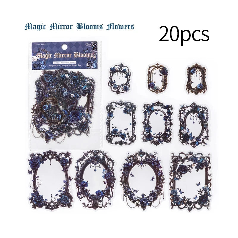 20 pcs Large size Vintage Cutout Frame Sticker Junk Journal DIY Scrapbooking Collage Materials Planner Creative Stationery