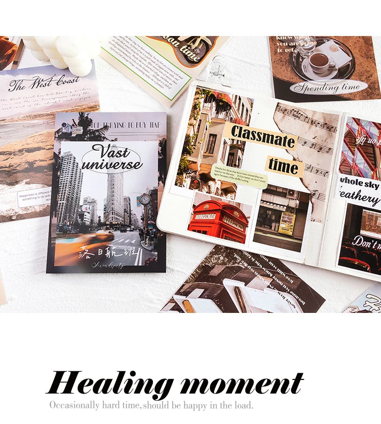 60 sheets INS Landscape Scrapbooking Collage Junk Journal School Stationery Supplies Aesthetic Decorate Planner Background Paper