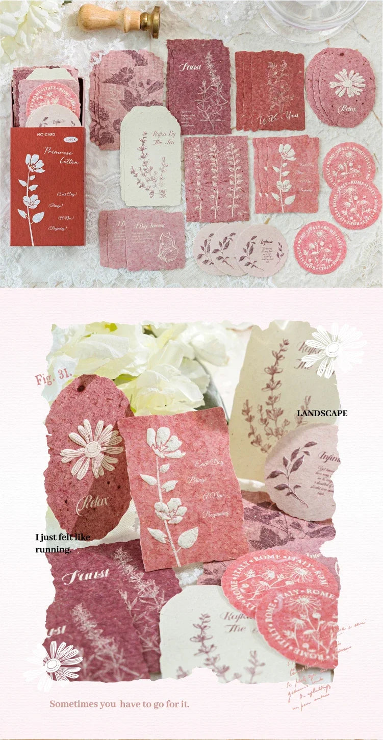 Journal GO 30pcs/box Vanilla Paper Stickers Creative Scrapbooking Collage Junk Journal diy Texture Material for Craft Making