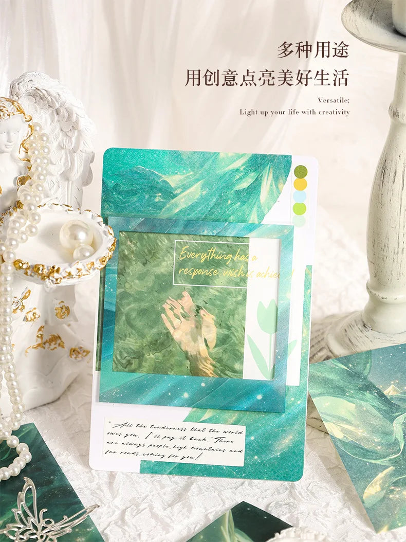 25pcs/pack Water Wave Gradient Material Paper Vintage Scrapbooking Junk Journal DIY Craft Background Paper