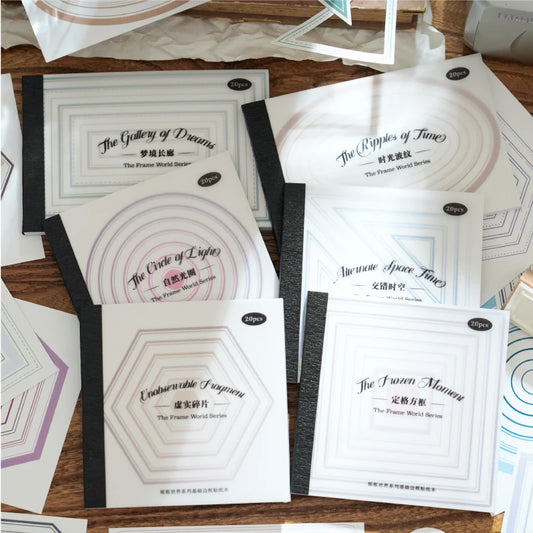 Scrapbooking Frame Stickers — 20pcs Junk Journal Border Labels
