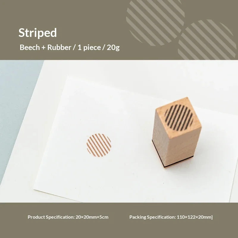 Journal GO Geometric Aesthetic Wooden Stamp Vintage Dot Gird Landscape Creative DIY Junk Journal Material Collage Stationery