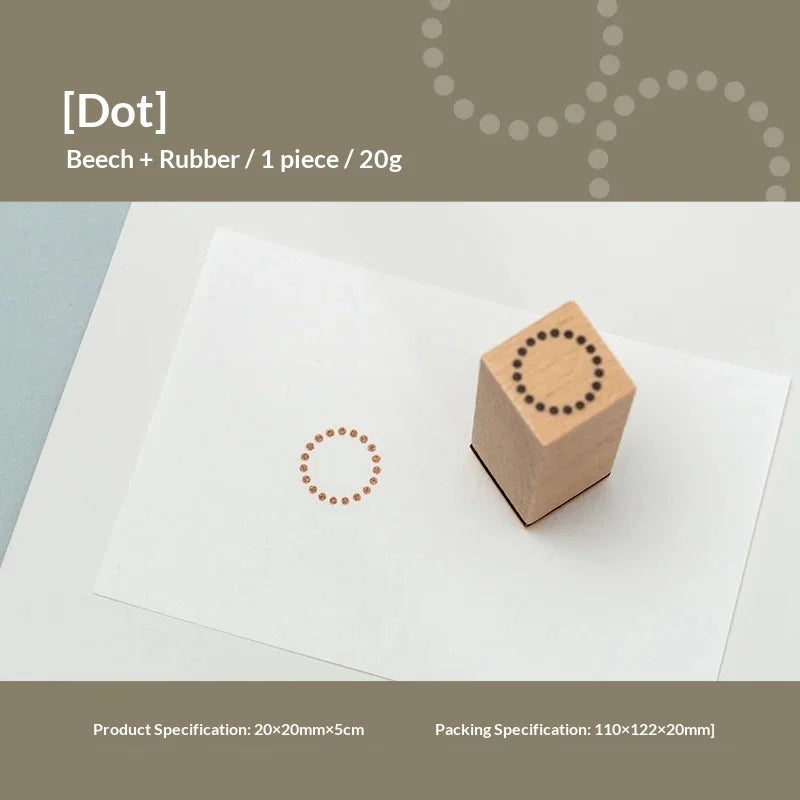 Journal GO Geometric Aesthetic Wooden Stamp Vintage Dot Gird Landscape Creative DIY Junk Journal Material Collage Stationery