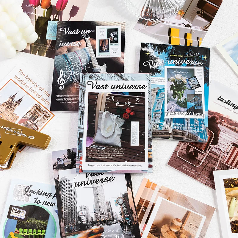60 sheets INS Landscape Scrapbooking Collage Junk Journal School Stationery Supplies Aesthetic Decorate Planner Background Paper