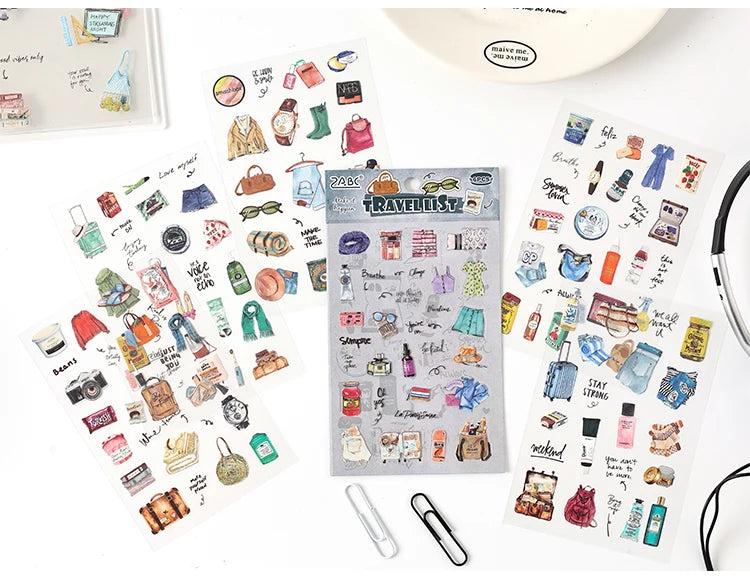 6/36 Sheets Cute Magazine Scrapbooking Stickers Book DIY Junk Journal Material Decoration Album Diary Stationery supplies