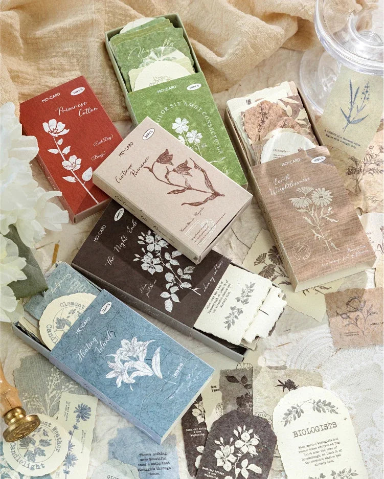 Journal GO 30pcs/box Vanilla Paper Stickers Creative Scrapbooking Collage Junk Journal diy Texture Material for Craft Making