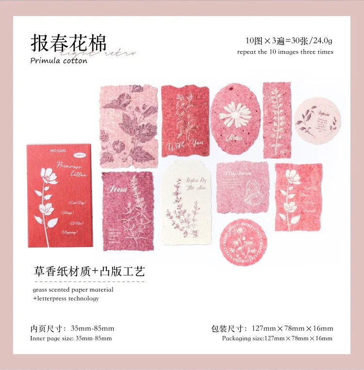 Journal GO 30pcs/box Vanilla Paper Stickers Creative Scrapbooking Collage Junk Journal diy Texture Material for Craft Making