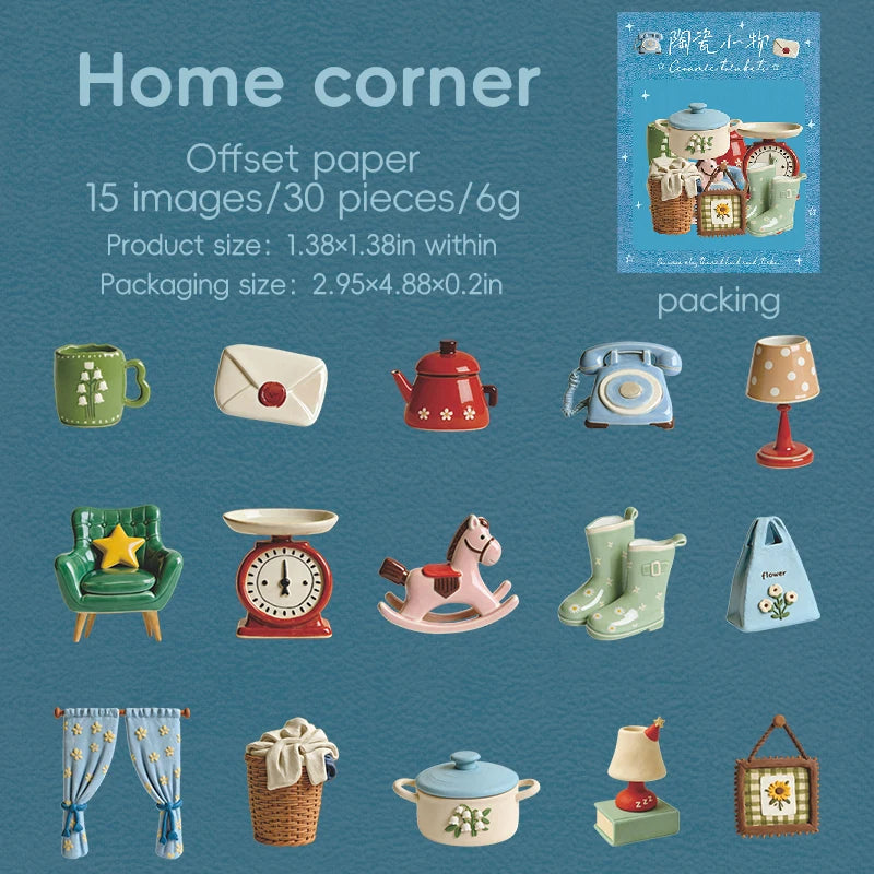 Cute Magazine Scrapbooking Sticker Pack — 30 Sheets Junk Journal Supplies