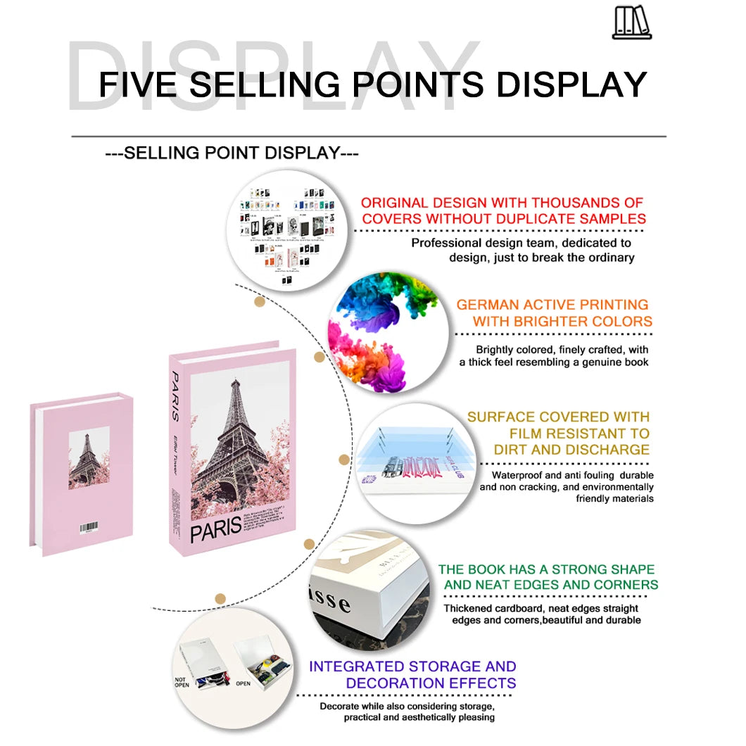 Perfume Luxury Fake Book Storage Box Interior Decoration Paris Decorative Books Design Ornament Coffee Table Shelf Home Decor