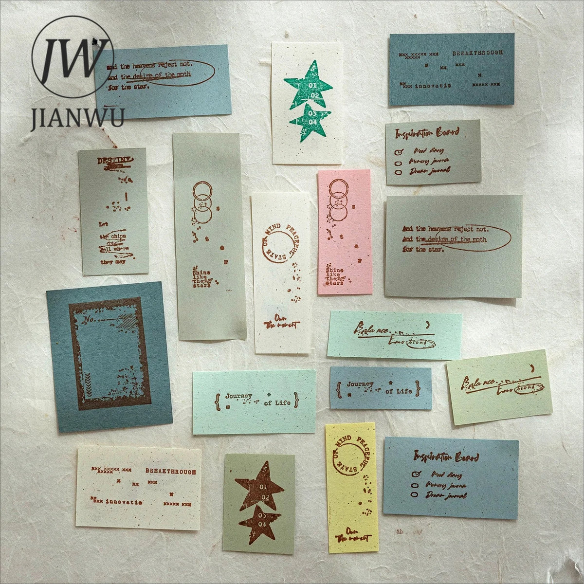 JIANWU Vintage English Words Border Landscape Junk Journal Material Collage Wooden Stamp Creative Student Supplies Stationery