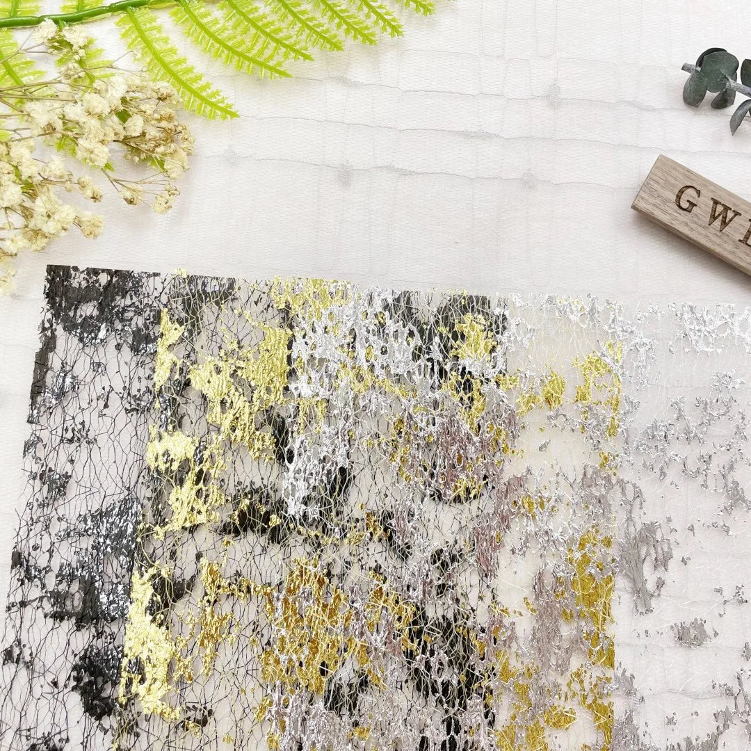 10Pcs Color Gold Foil Lace Gauze Art Paper Scrapbooking Decorate DIY Junk Journal Planner Collage Background Paper Material